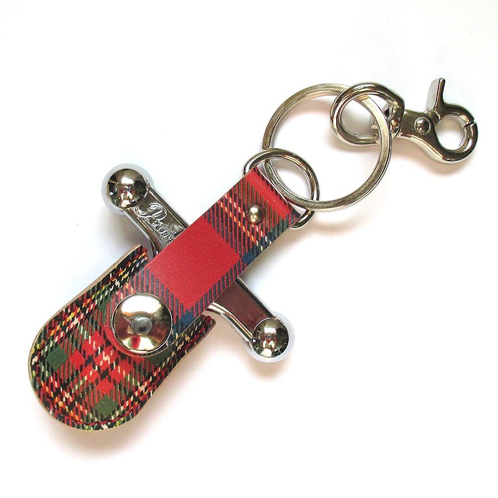 

[JAJABOON] Drum Tuning Key Chain ROYAL Tartan Check [Tuning Key Included] Made of Genuine Leather