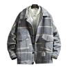 Men's Korean Plaid Woolen Coat - Autumn/Winter Casual British Lapel Windbreaker