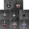 Gothic Liquid Heart Pendant Necklace Devil Eye Cross Choker Punk Devil Eye Clavicle Chain for Women Jewelry Accessories