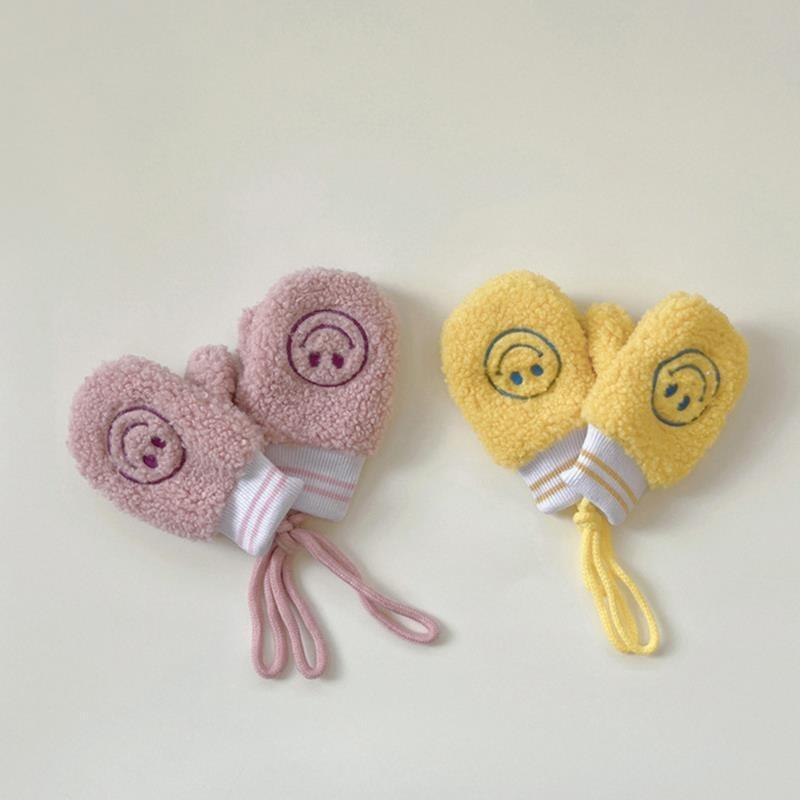 - Year-old children's finger gloves winter velvet thickened boys and girls cute neck warm baby toddler