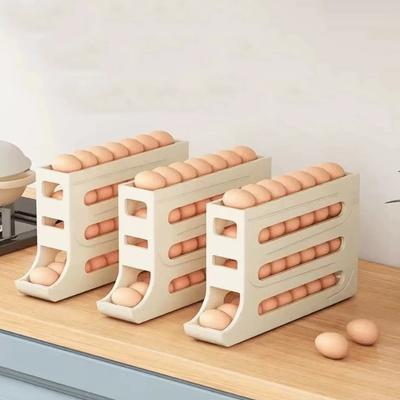 Die Schiebe-Eieraufbewahrungsbox und das Eieraufbewahrungsgestell eignen sich zur Aufbewahrung von Eiern im Haushaltskühlschrank.