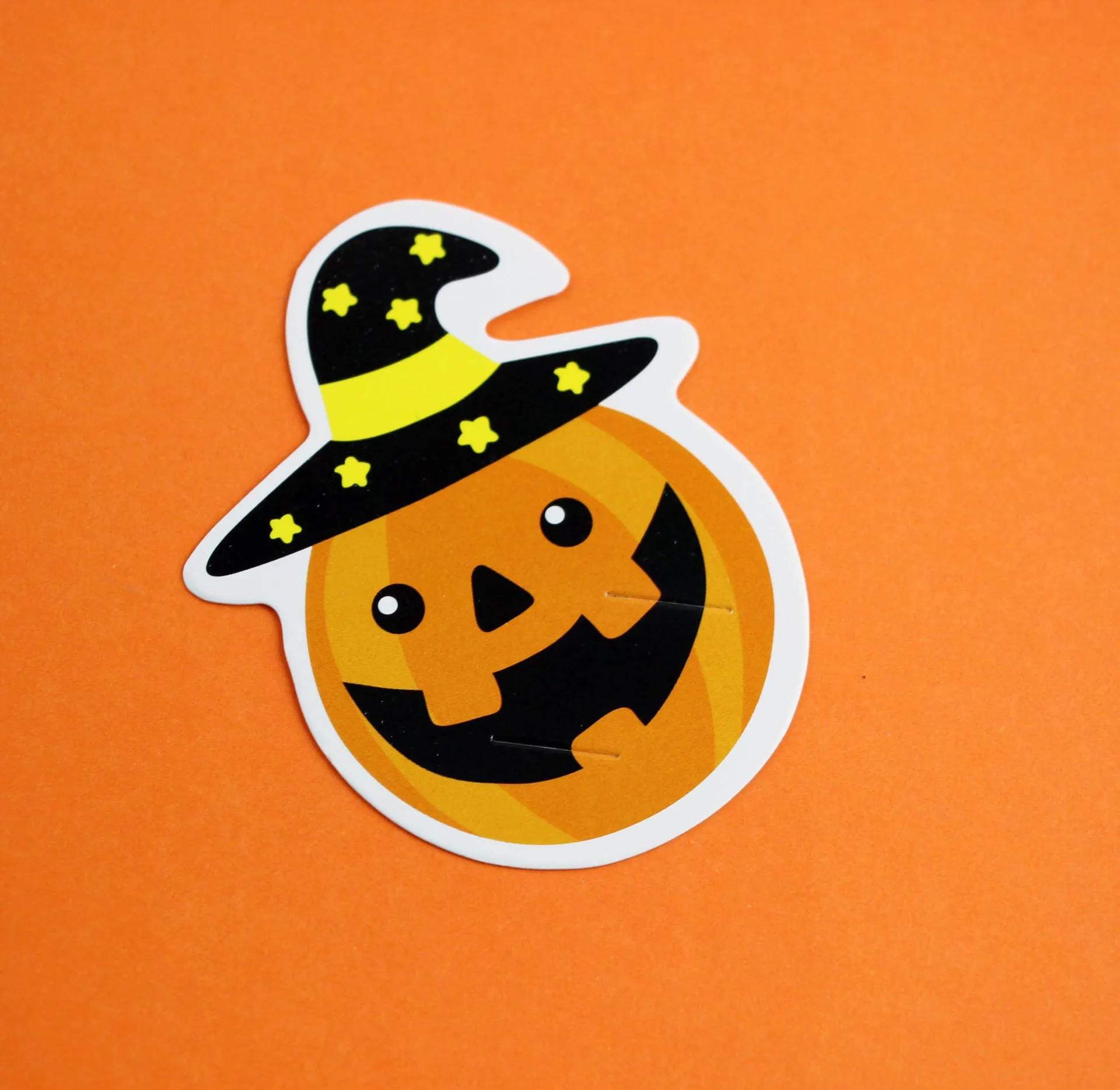

50Pcs Halloween Candy Package Card Ghost Pumpkin Lollipop Holder Cards Kids Halloween Party Home Diy Decor Supplies As Picture Show