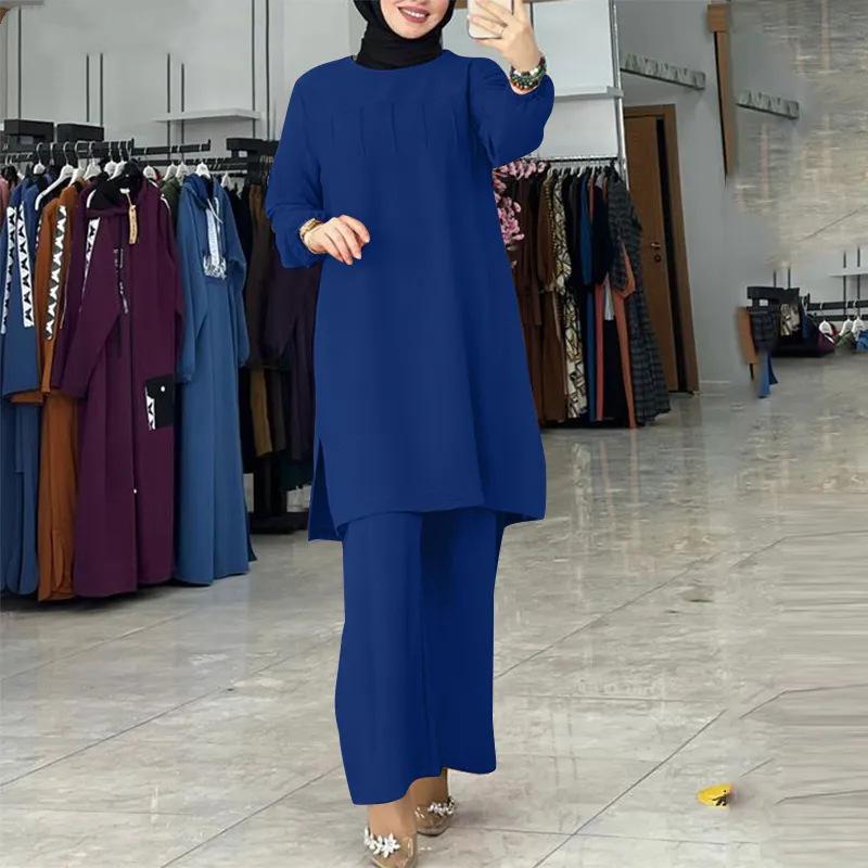 2024 Trendy Muslim Solid Color Outfit Set
