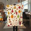1Pc Cute Season Print Flannel Blanket, High quality Comfortable for All Seasons, Home Decor, Warmth and Comfort, Perfect for Christmas Gifts W50