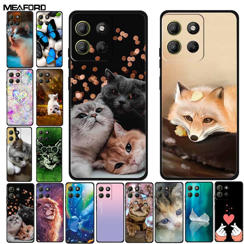 For Moto G15 4G Case Painted Cats Soft Silicone Lovely Back Case for Motorola Moto G15 Power G 15 Phone Cover MotoG15 etui Funda