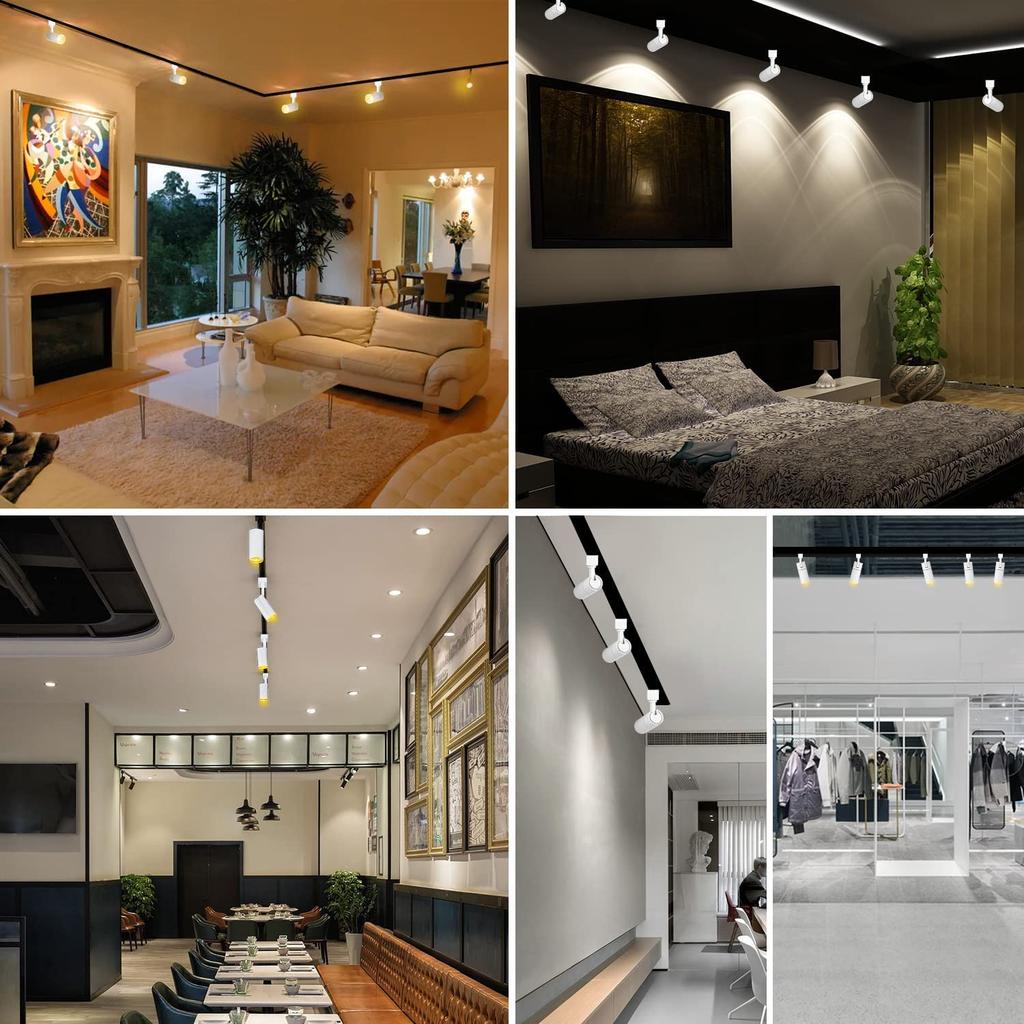 Lighting Rail Spotlight, Daylight White (100W Equivalent), 10W Power Consumption, 1000LM Output, Adjustable Beam Angle, for Home Lighting, Stage