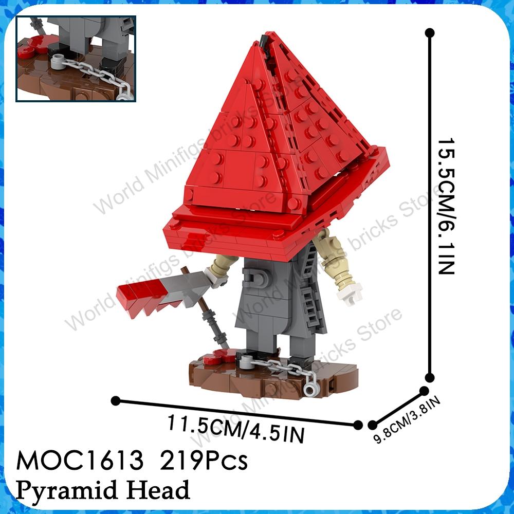 MOOXI MOC Silent Hills Rote Pyramide Dinge Horrorfilm Spiel Brickheadz Bausteine Geschenk Spielzeug für Kinder Erwachsene Steine Medol