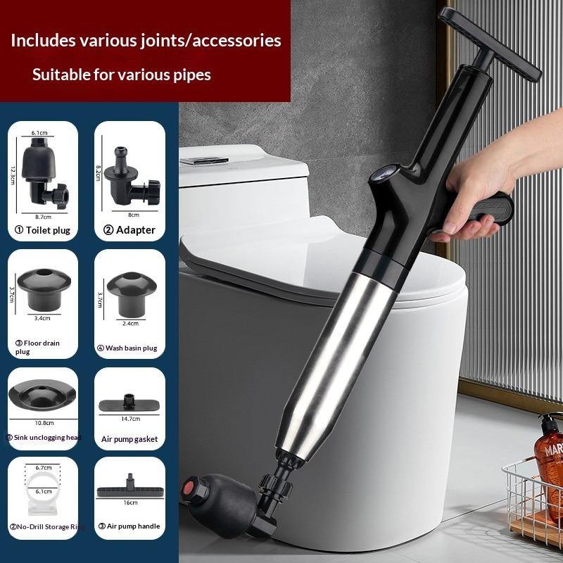Трубочист Одноразовый Очиститель Туалета Нержавеющая Сталь Бытовой Канализационный Напольный Слив Очистка Туалетный Насос чёрный
