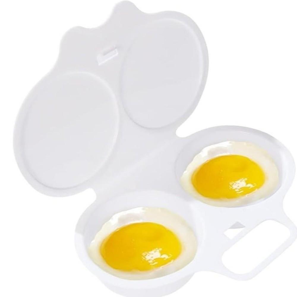 Food-grade Egg Steamer Dual Cavity Egg Cooker Kitchen Tools Microwave Egg Poacher Kitchen