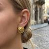 Maillard Vintage Twisted Edge Round Earrings, 18k Gold-Plated Stainless Steel Fashion Accessory