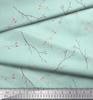 Soimoi Japan Crepe Satin Fabric Leaves & Buds Flower Print Fabric by the metre 42 Inch