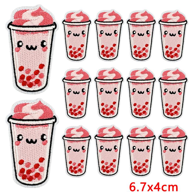 10pcs Wholesale Cute Food Series Embroidery Patches Diy Cartoon Iron On Patches For Clothing Sew Stickers Badge Applique