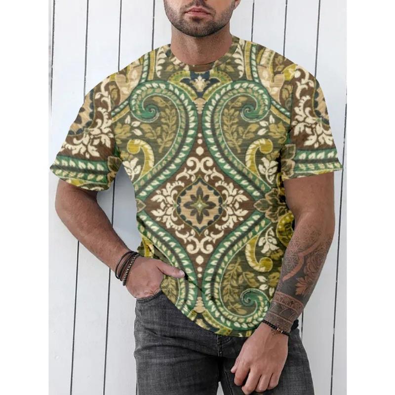 Western Elements 3D Digital Printing Imitation Cotton Men's Short Sleeved T-shirt