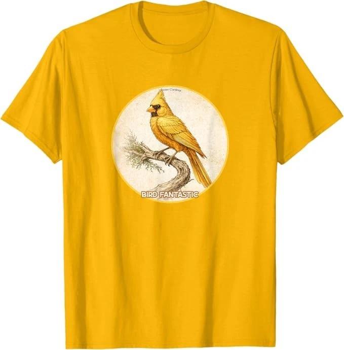 

Retro Golden Cardinal Bird T-Shirt *10 Colors* NEW Tee by Bird Fantastic S
