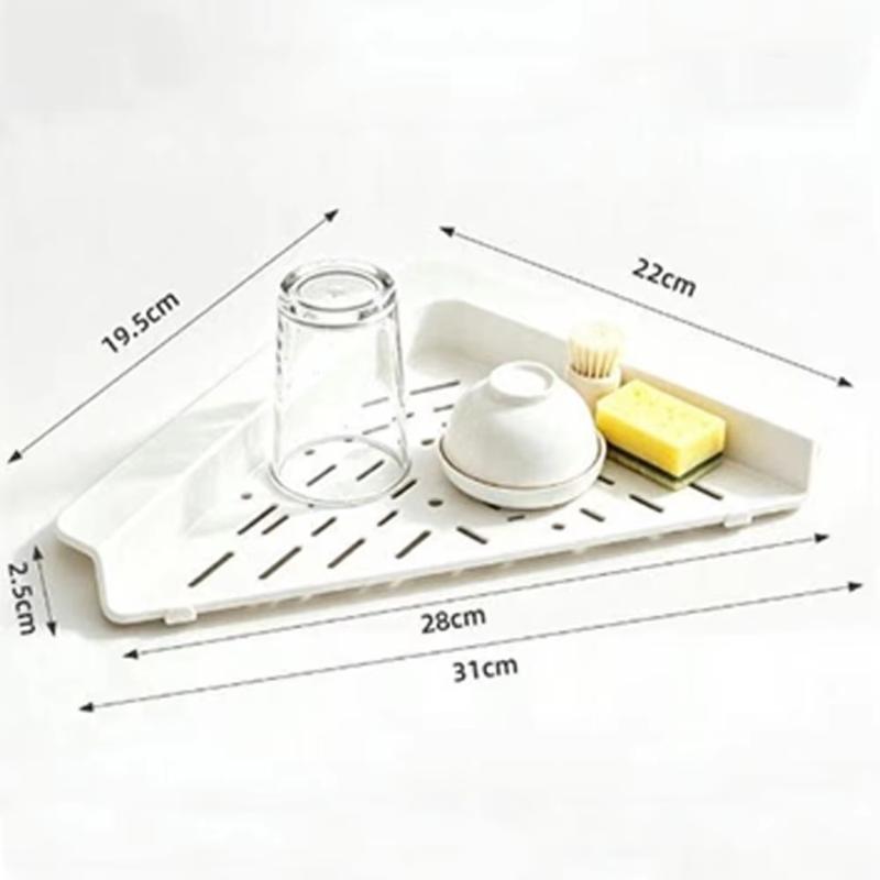 Durable Non-Slip Sink Dish Drying Rack Triangular Large Capacity Sink Sponge Rag Holder Sink Drainer For Kitchen Utensil