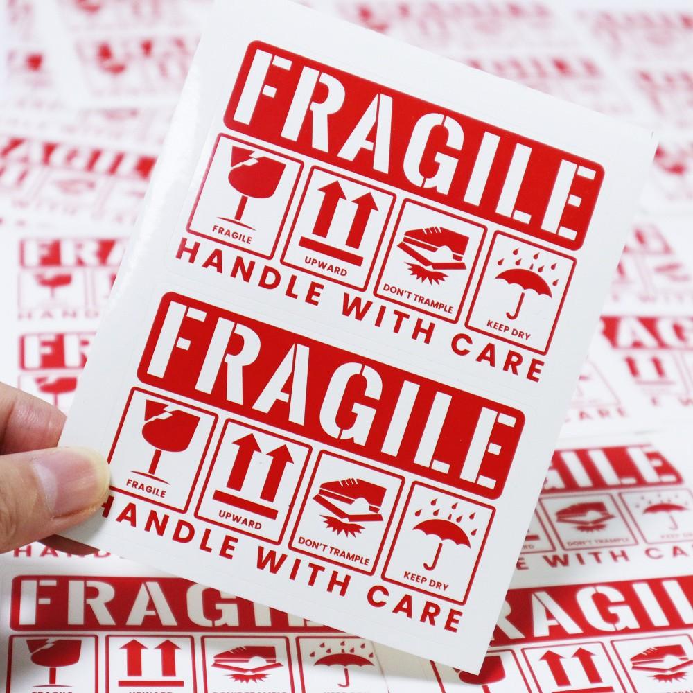 Superior-Grade 50Pcs First-Class Red High-Standard Fragile Top-Grade Reminder High-Standard Warning First-Class Stickers First-Class 8X5Cm