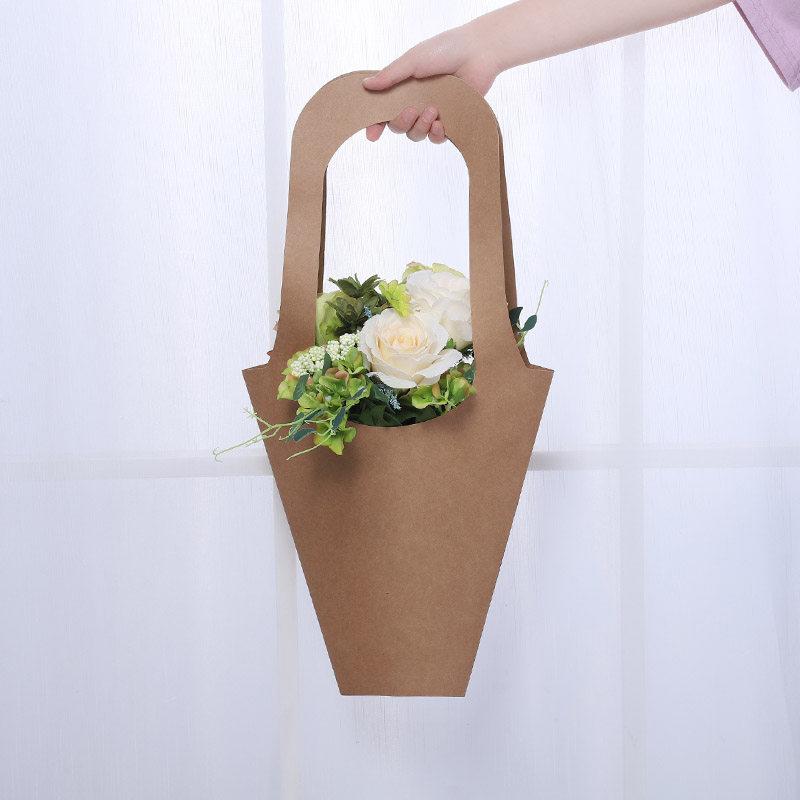 10Pcs Kraft Paper Flower Bag Valentine'S Day And Mother'S Day Bouquet Wrapping Paper