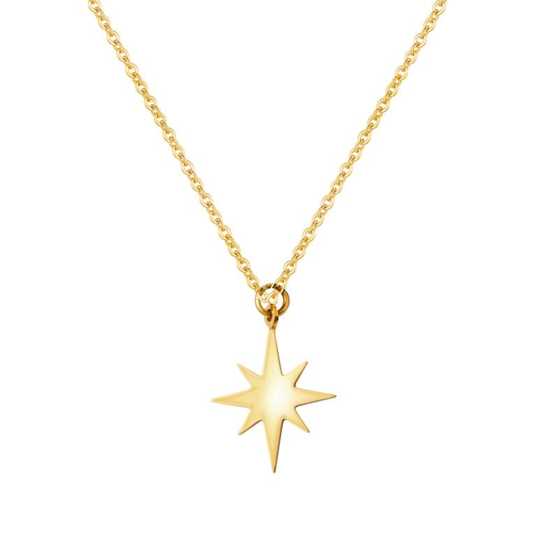 316 L Stainless Steel Necklace For Women Gold Star Pendant Clavicle Necklaces Fahion Jewelry Valentine 'S Day Gift