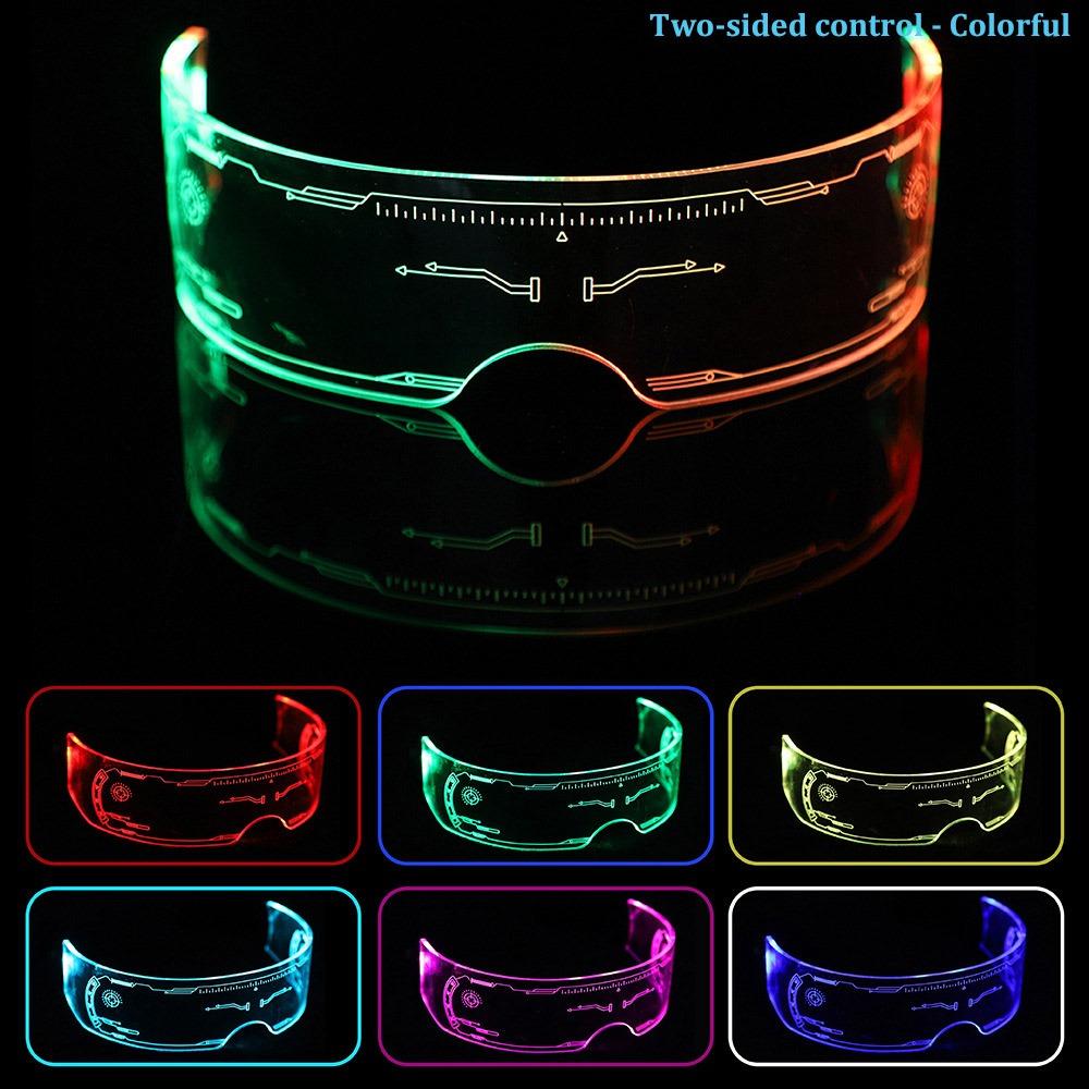 

Светящиеся очки Красочные очки Крутые светодиодные очки для музыкального бара KTV Bilateral Control