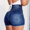 Women's Color Jeans Stretch Slim Fit Distressed Denim Shorts