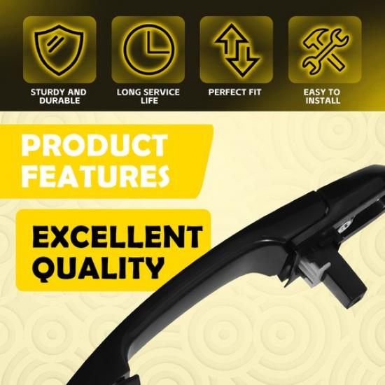 Rear Driver Side Smooth Black Exterior Door Handle for Hyundai Tucson 2005-2009