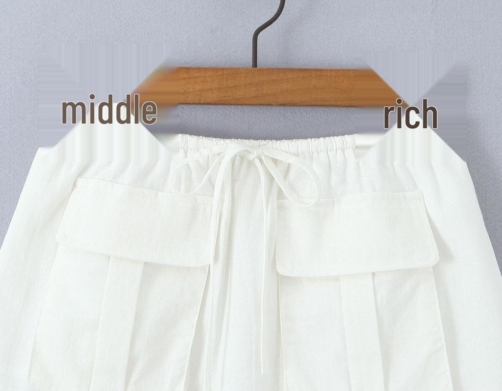 2025 Autumn European & American Style Women's White One-Shoulder Tie-Up Top