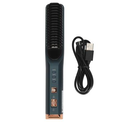 Cordless Hair Straightener Brush 3 Temperature Levels Quick Heating Prevents Scald USB Portable