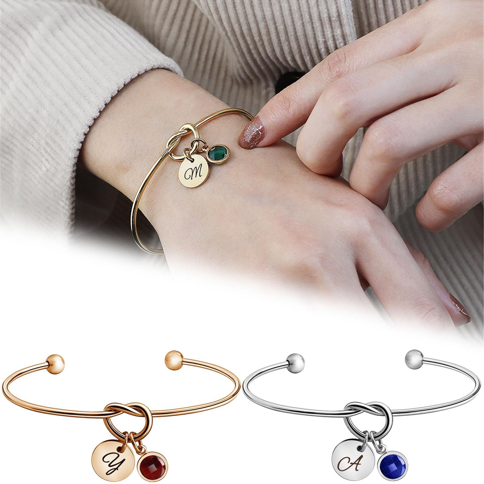 

День Рождения Камень Любовь Заглавная Буква Женский Креативный Браслет Аксессуары