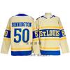 Vintage Ice Hockey Jersey Blue Team 10 Embroidered Practice Uniform Cotton Blend Mens Sportswear Training Games