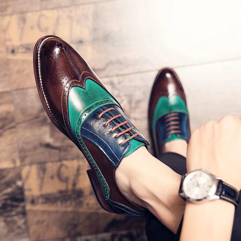 FashionLuxury Brand Loafers Mens Shoes Fashion Casual Thick Bottom Business Man Oxford Shoes Men Contrast Color Wedding Shoes for Men