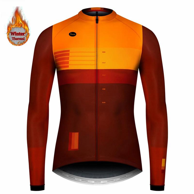 

2026 Long Sleeve Winter Cycling Clothing for Men, MTB Jersey, Thermal Fleece, Bib Pants Set, Triathlon, Spain 4XL