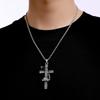 Vintage Ancient Snake Wrapped Cross Ins Retro Europe and America Rap Hip Hop Men and Women Clavicle Chain Stylish Titanium Steel Necklace
