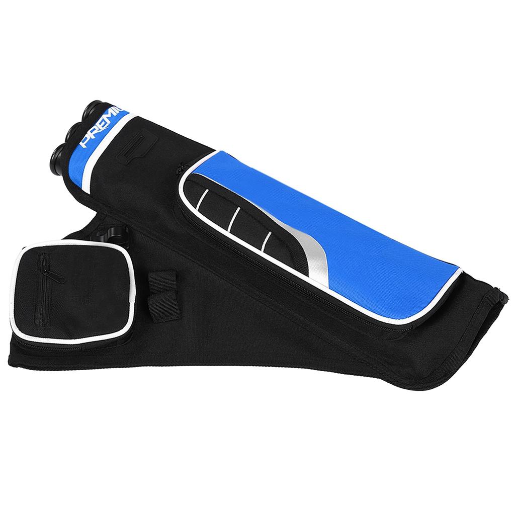 Archery Arrow Quiver Holder 3 Tubes Back Waist Shoulder Bag Pouch Bow Target(blue)