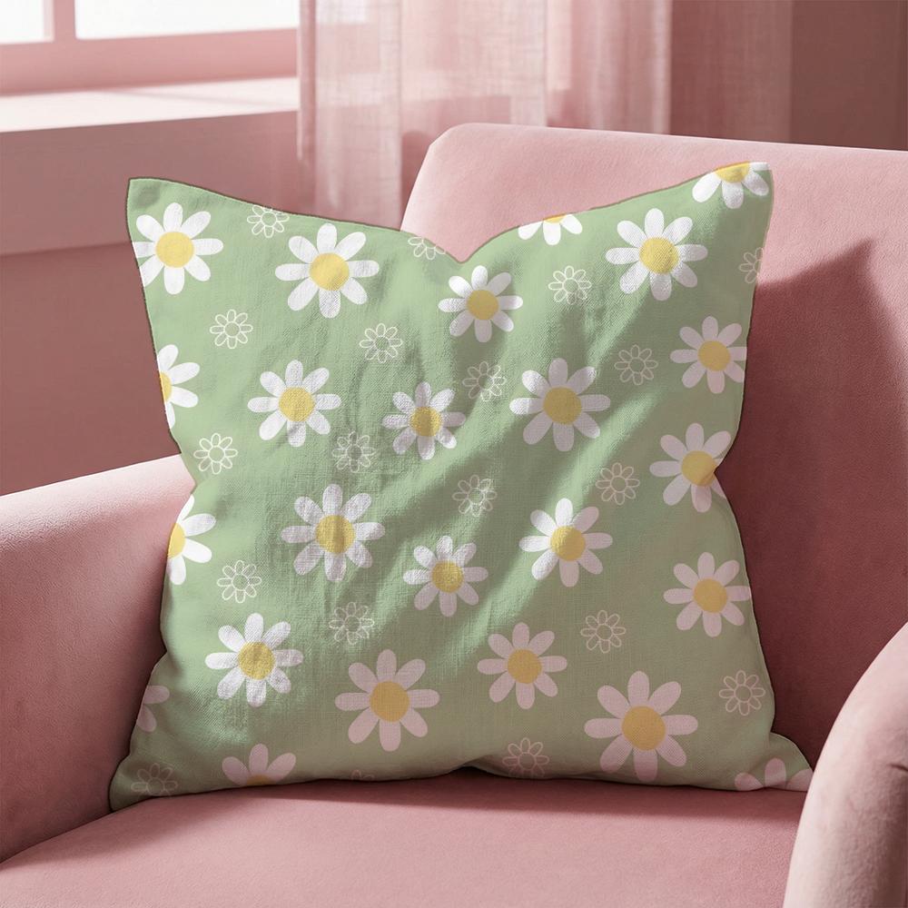Daisy Pattern Cushion Cover MultiScene Pillow Cover for Home  Car  Reversible Soft  Durable for Daily Use