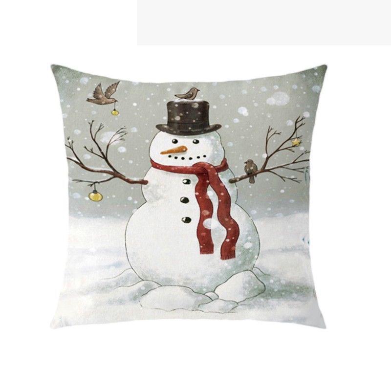 

Xmas Cotton 18 Pillow Case Linen Cushion Cover Merry Christmas Home Decoration Style1-A