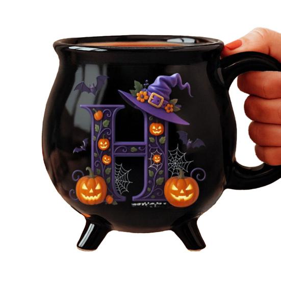 Yousheng 12oz Witch Cauldron Mug Personalized Halloween Coffee Mug Ceramic Witches Brew Tea Cup Halloween Birthday Gift for Women Besties Family
