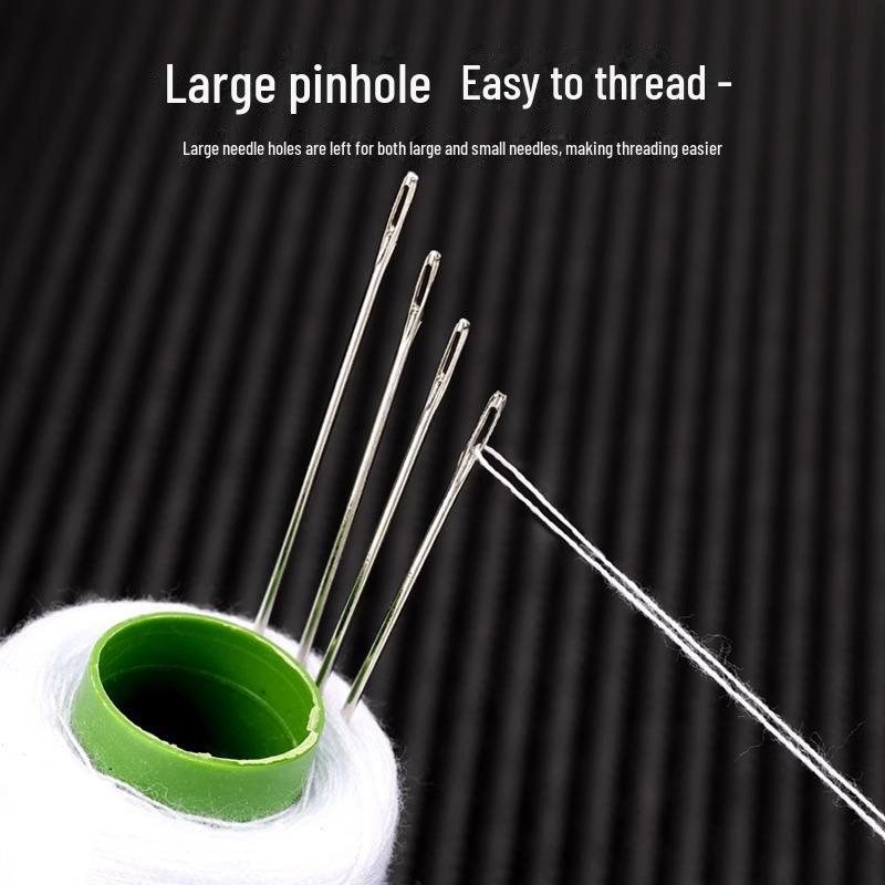 Large Eye Steel Sewing Needles - Ideal for Hand Sewing, Embroidery, Quilts, and For Elderly with Easy Threading