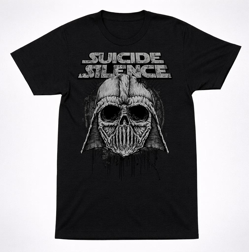Suicide Silence Skull Helmet Deathcore Metal Band T-Shirt Black Tee L