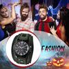 Rock Punk Bracelet Leather Strap Genuine Leather Wide Stylish Quartz Fashion Accessory Perfect Gift for and Halloween Men's Watch Analog, Waterproof,
