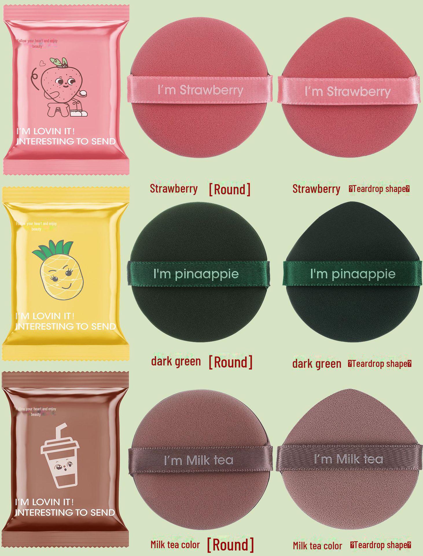 

Strawberry Pie Non-Latex Dual-Use Air Cushion Powder Puff - Круглый спонж для макияжа Beauty Tool Strawberry Color [Round]