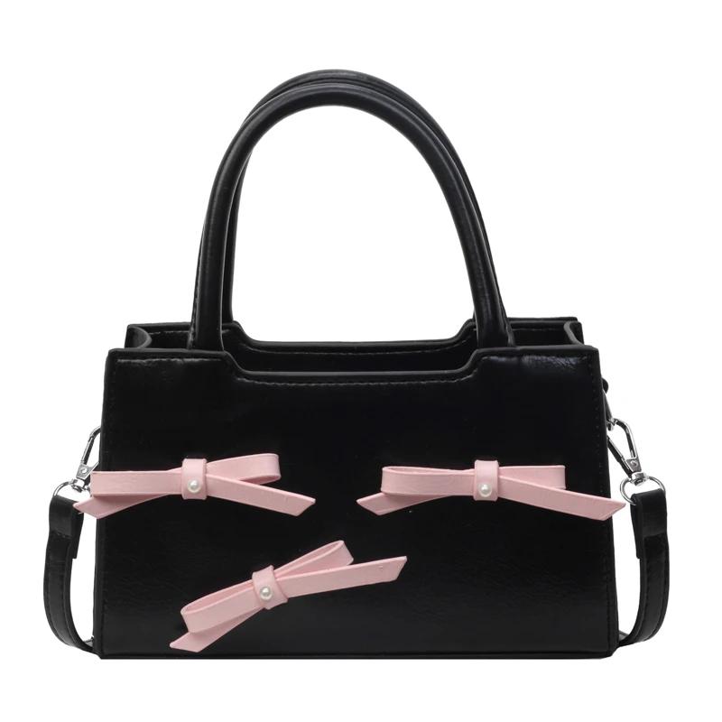 Monochromatic PU shoulder bag for women  high-end arc  fashion pearl  crossbody bag