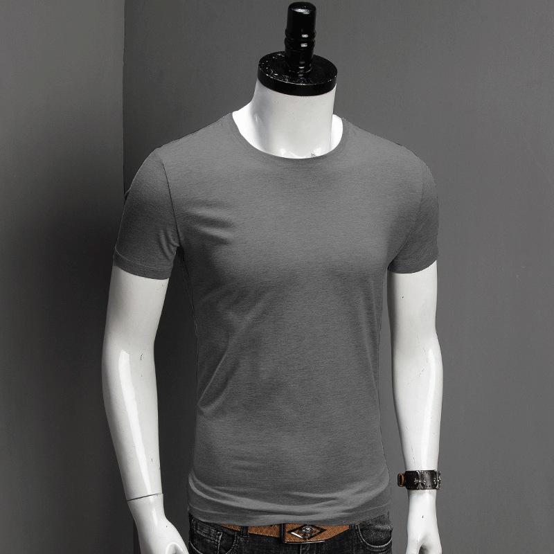 

Мужская футболка из мерсеризованного хлопка 60-х годов высокого качества, однотонная, с коротким рукавом, с круглым/V-образным вырезом, доступна в 6 цветах Large