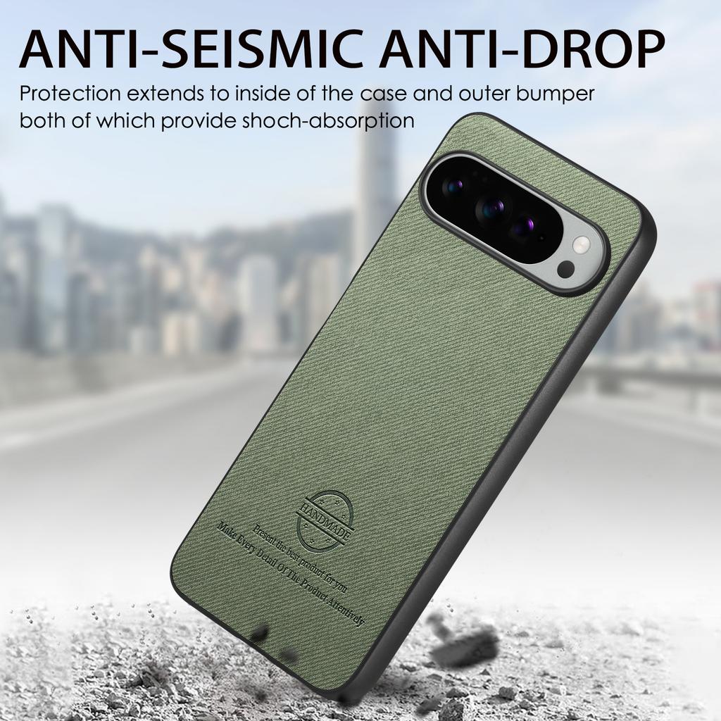 For Google Pixel 10 Pro XL Leather Phone  Back Cover with Cloth Texture