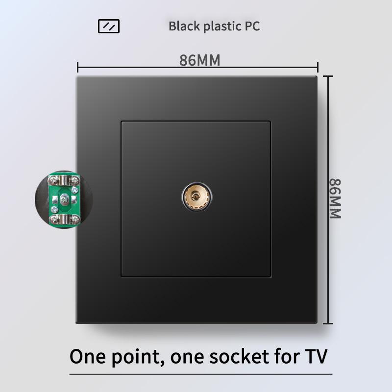 13A British Standard Socket with USB & Type-C Fast Charging, Light Switch, Black Panel for Hong Kong & Macau
