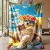 Starry Night with Wolf Theme Blanket Lightweight Warm Flannel Blanket Decorative Throw Blanket for Home Decoration