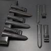 20mm 22mm Quick Release Black Carbon Fiber Leather Watch Strap Band For Galaxy Watch 7 6 5 4 40mm 44mm Gear S3 Replacement Band