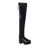 Shoetopia Knee High Boot-5 Kids Uk (Girls-Bt-Captain-Black)