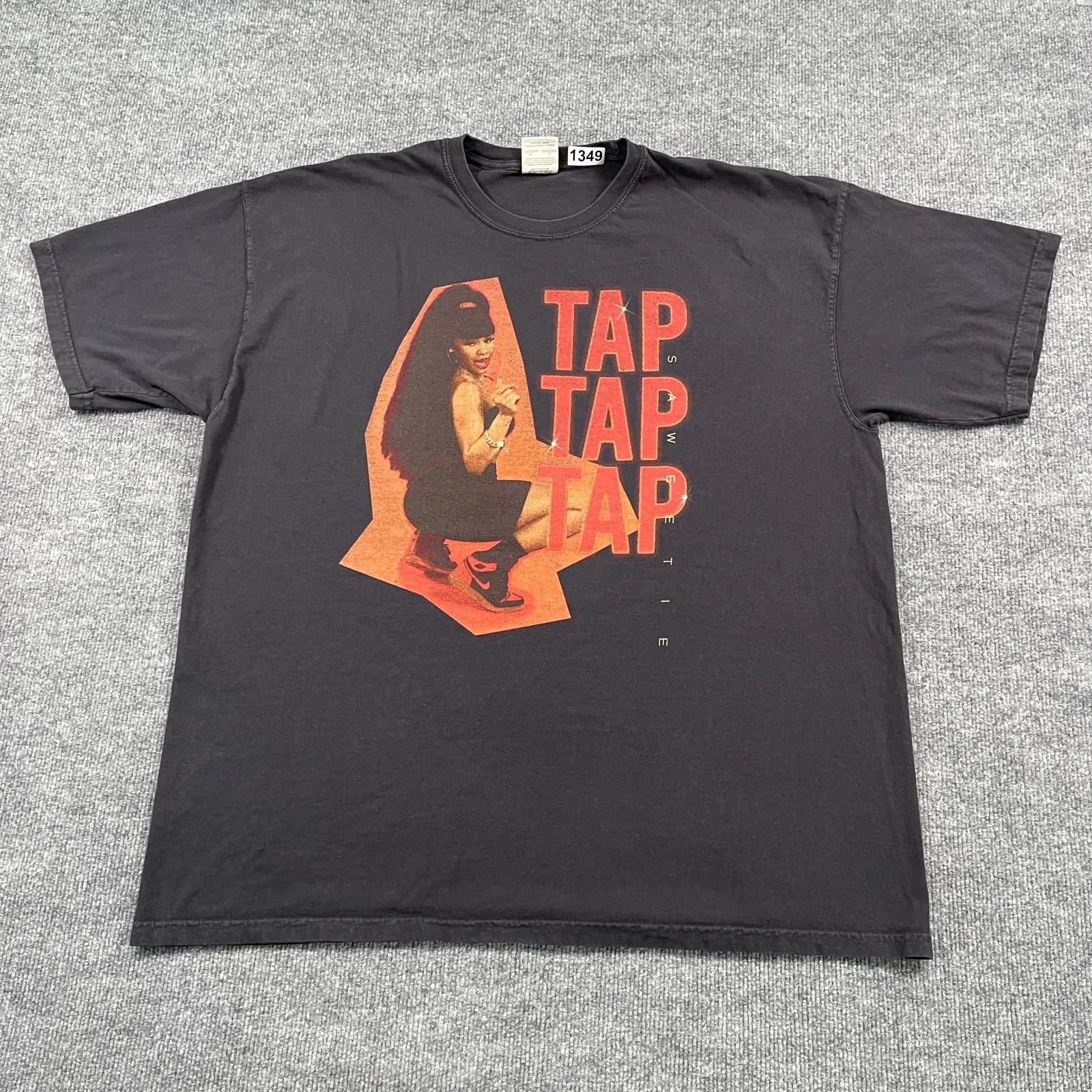 Y2K Saweetie Tap-In Tap Tap Tap Rap Shirt 2XL 26x30 Black XL