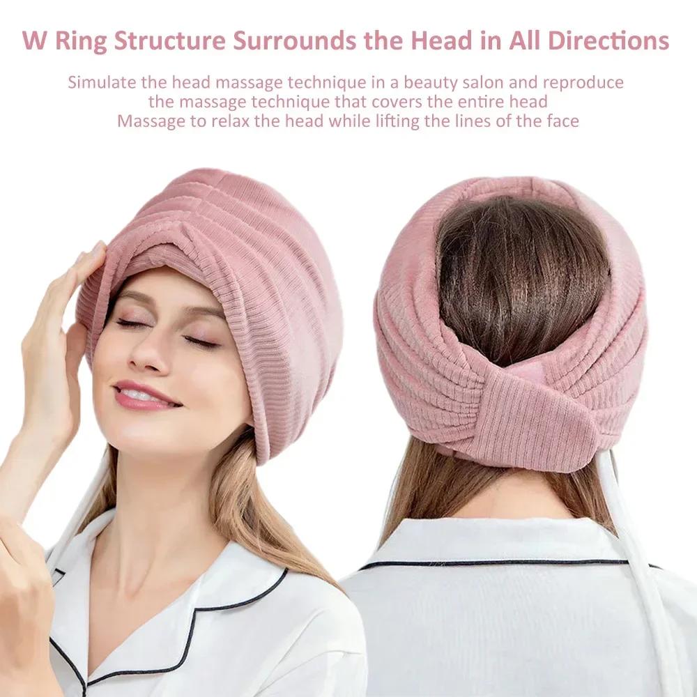Migraine Relief Cap Electric Airbag Head Massage Heat Vibration Kneading Towel Headache Relaxation Treatment Anti Stress Machine