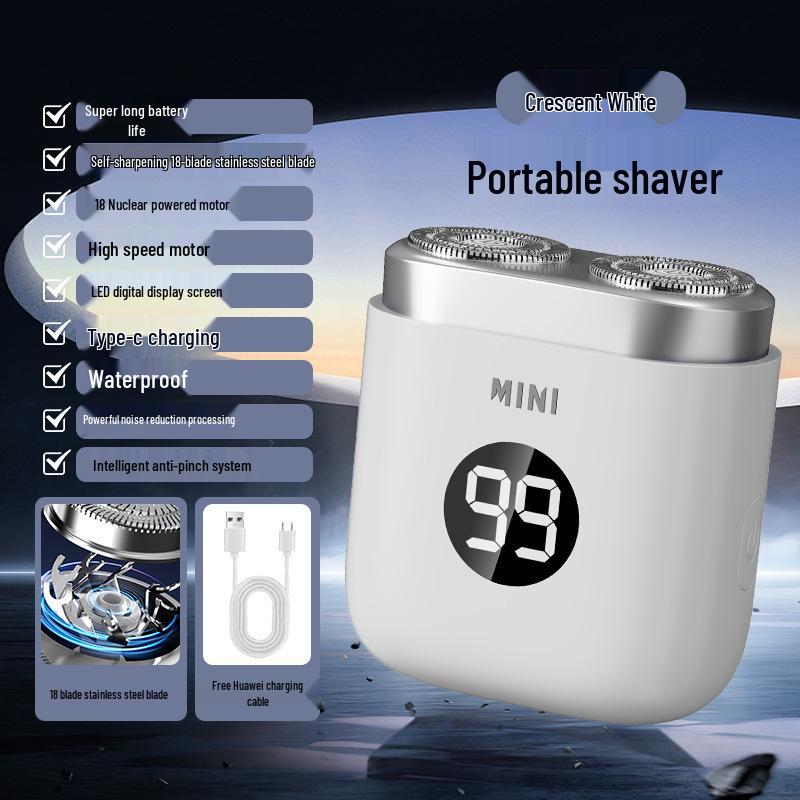 2025 Portable Electric Shaver for Men - Compact Steel Razor, Ideal for Car Use and Perfect Gift for Boyfriend